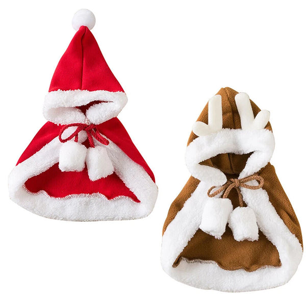 Funny Cat Christmas Costume – Santa Cosplay Cape with Hat for Small Dogs and Cats